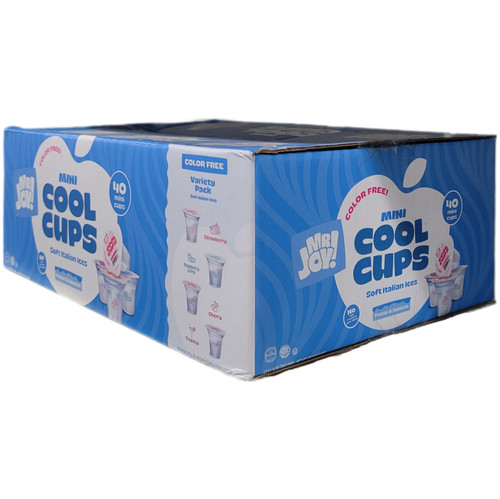Mr. Joy No Color Italian Ice, Mini Cool Cups, Variety Pack, 40 Count