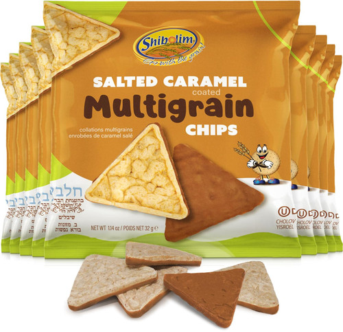 Shibolim Salted Caramel Chocolate Rice Cake Crisps (Pack of 9)