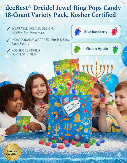 Dreidel Jewel Ring Pops Candy