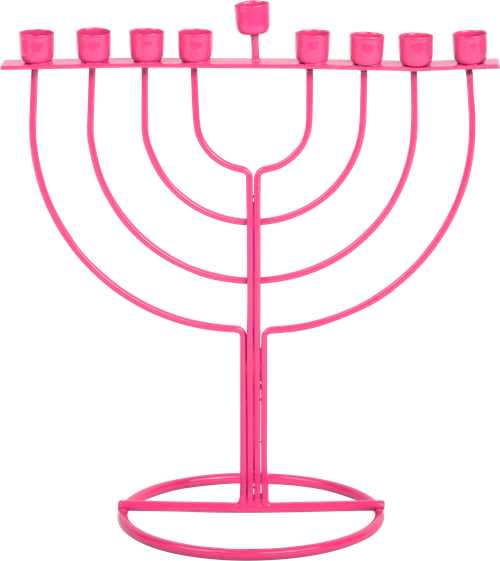 Hanukkah Wire Menorah, Pink Wireframe Design, Fits Standard Chanukah Candles
