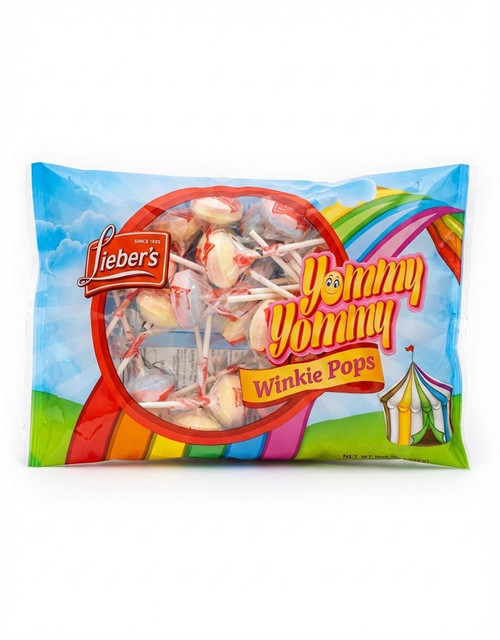 Lieber's Winkie Pops Assorted Fruit Lollipops, Kosher Parve, Individually Wrapped, Hard Candy, 9 oz