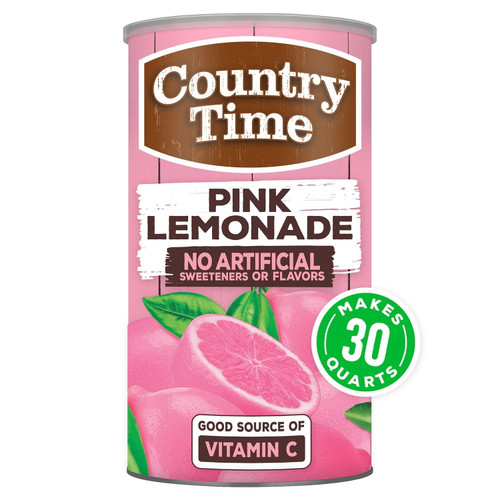 Country Time Pink Lemonade Powdered Drink Mix, 30 Quarts – Refreshing Summer Beverage Mix, No Artificial Sweeteners or Flavors, Good Source of Vitamin C – 90 Servings