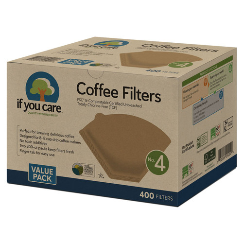 If You Care #4 Unbleached Coffee Filter – front of package