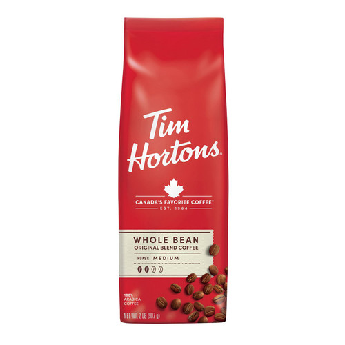 Tim Hortons Original Blend Medium Roast Whole Bean Coffee – front of package