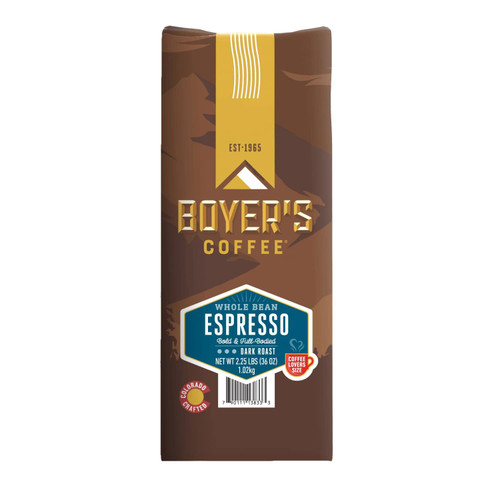 Boyer's Coffee Espresso Whole Bean – front of package