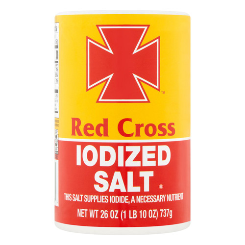 Red Cross Kosher Iodized Salt, 26 oz