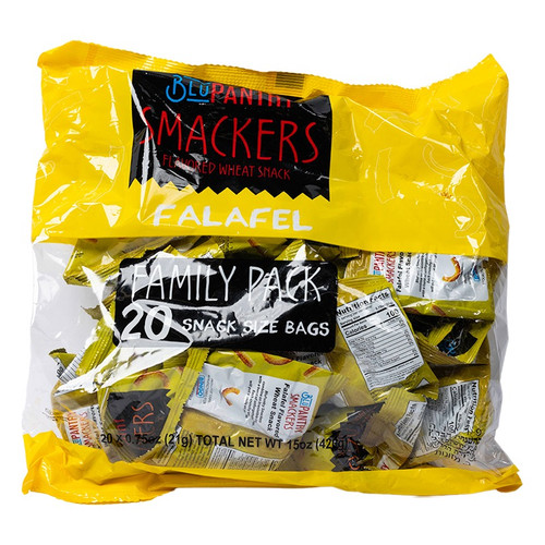 BluPantry Smackers Kosher Falafel Baked Wheat Snack, Family Pack, 20 x 0.75 oz