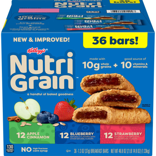 Nutri-Grain Breakfast Bars Variety Pack, 1.3 oz., 36 pk – front of package