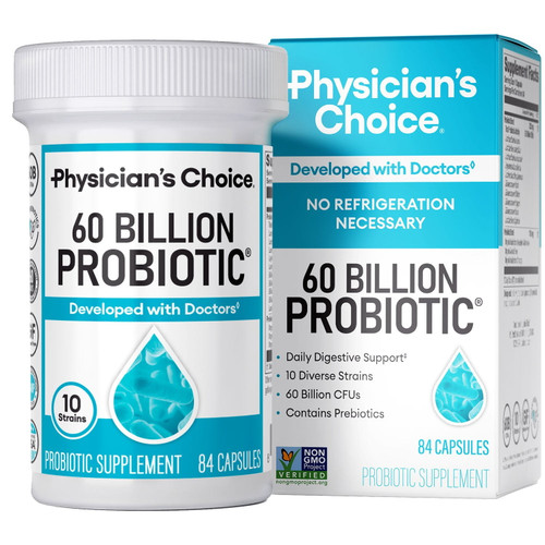 Physician's Choice 60 Billion CFU Probiotic Capsules, 84 Count – front of package