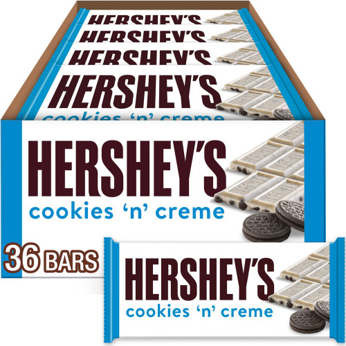 Hershey's Cookies 'n' Creme Candy Bars, Full Size, 1.55 oz., 36 pk – front of package