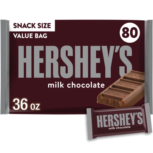 Hershey's Milk Chocolate Bars, Snack Size, 80 pcs – front of package