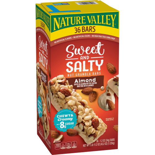 Nature Valley Sweet and Salty Nut Almond Granola Bars, 36 ct – front of package