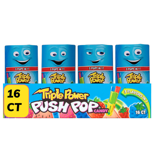 Triple Power Push Pop Candy, 16 ct – front of package