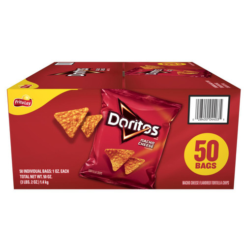 Doritos Nacho Cheese Tortilla Chips, 1 oz., 50 pk – front of package