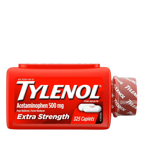 Tylenol Extra Strength Caplets, 500 mg Acetaminophen, 325 ct – front of package
