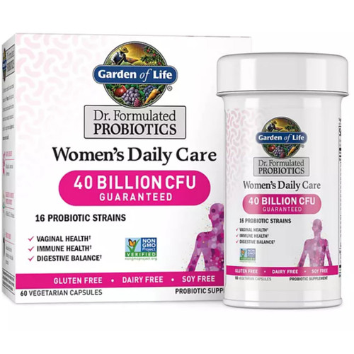 Garden of Life Dr. Formulated Women's Daily Care Probiotic Capsules, 60 Count – front of package