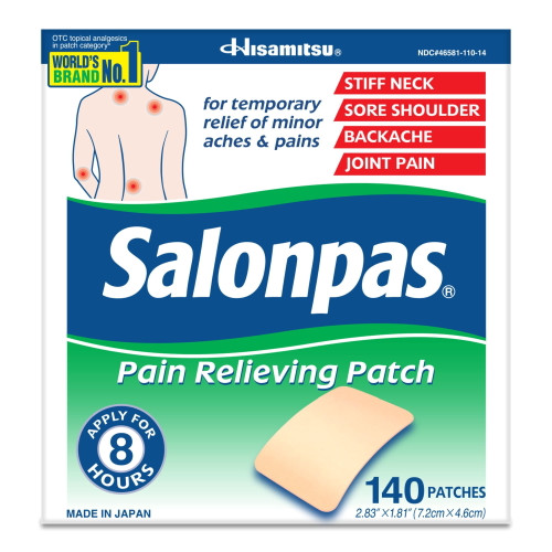 Salonpas Pain Relieving Patch, 140 ct – front of package