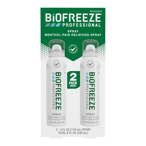 Biofreeze Professional Menthol Pain Relief Spray, 4 fl oz, 2 pk – front of package