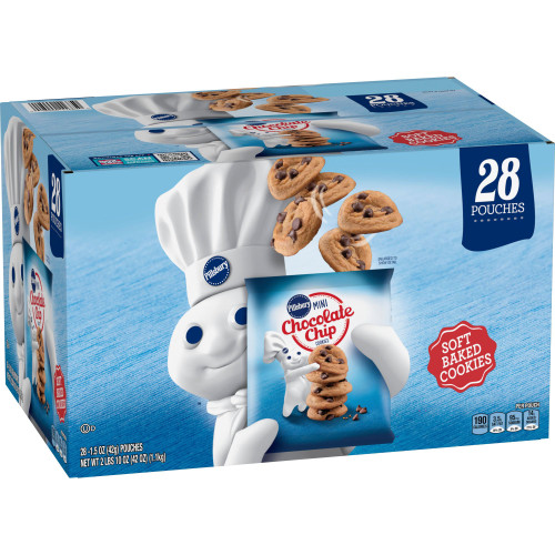 Pillsbury Soft Baked Mini Chocolate Chip Cookies, 1.5 oz., 28 pk – front of package