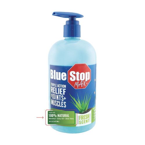 Blue Stop Max Massage Gel for Body Aches, 16 fl oz – front of package