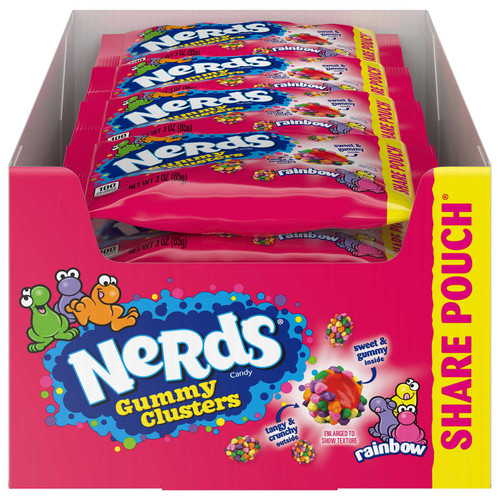 Nerds Share Size Gummy Clusters Candy, 3 oz., 12 pk – front of package