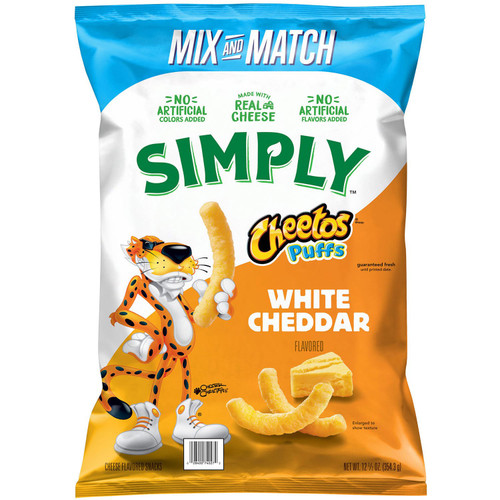 Simply Cheetos White Cheddar Puffs, 12.5 oz – front of package