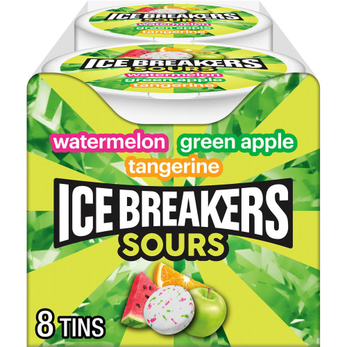 Ice Breakers Sours, Assorted Fruit, 1.5 oz., 8 pk – front of package
