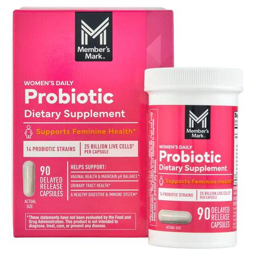 Member's Mark Women's Daily Probiotic Capsules, 90 Count – front of package
