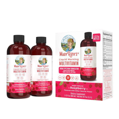 MaryRuth's Liquid Morning Multivitamin, Raspberry, 22 fl. oz, 2 Pack – front of package