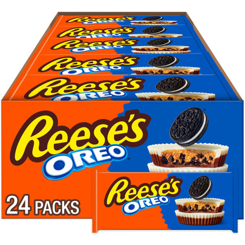 Reese's Oreo Milk Chocolate and White Creme Peanut Butter Cups, 24 pk – front of package