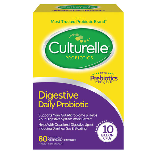 Culturelle Digestive Daily Probiotics Capsules, 80 Count – front of package