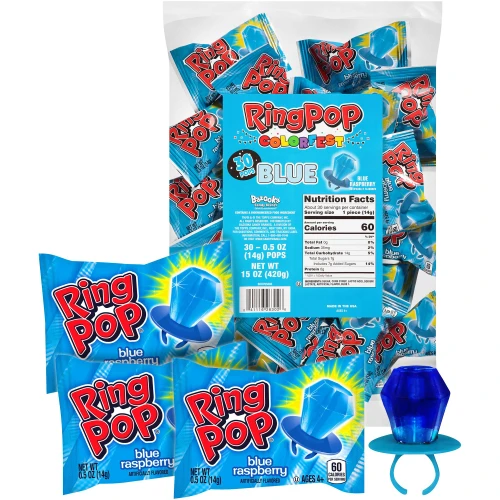 Ring Pop Colorfest, Blue Raspberry 30 ct – front of package