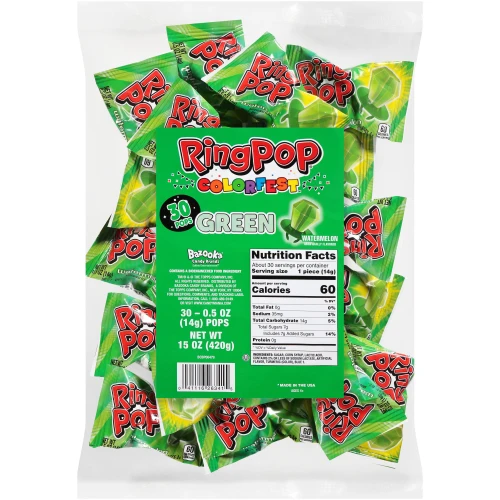 Ring Pop Colorfest, Green Watermelon, 30 ct – front of package
