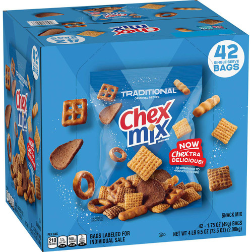 Chex Mix Traditional Savory Snack Mix, 1.75 oz., 42 pk – front of package