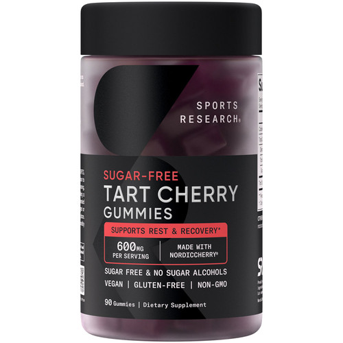 Sports Research Tart Cherry Gummies, 90 Count – front of package