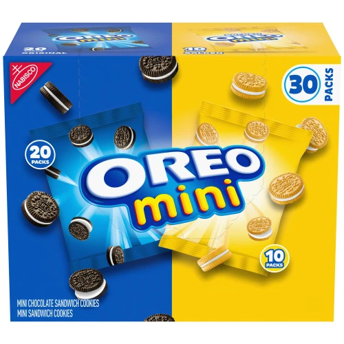 OREO Mini Mix Variety Pack Sandwich Cookies, 1.5 oz., 30 pk – front of package