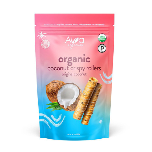 Ava Organics Coconut Crispy Rollers, 14.1 oz – front of package