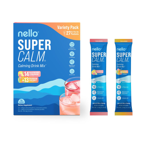 Nello Supercalm Calming Drink Mix, Variety Pack, 27 Count – front of package