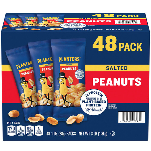 Planters Salted Peanuts, Single-Serve Packs, 1 oz., 48 pk – front of package
