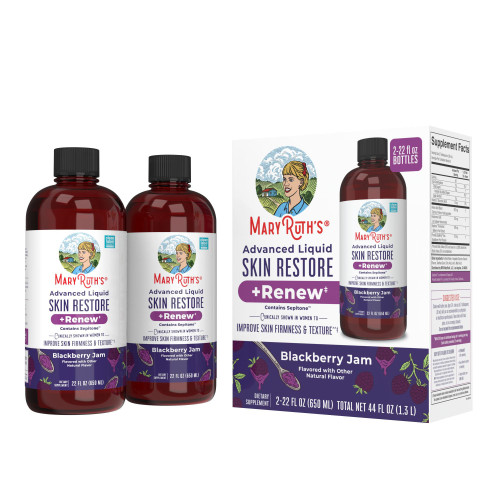MaryRuth's Skin Restore & Renew, Liquid Supplement, 22 fl. oz, 2 Pack – front of package