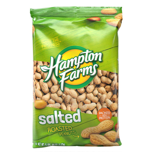 Hampton Farms Salted In-Shell Peanuts, 5 lbs – front of package