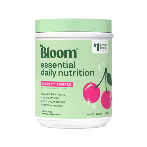 Bloom Nutrition Greens & Superfoods Powder, Shirley Temple 48 Servings, 9.2 oz – front of package