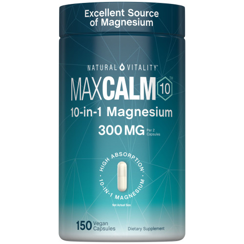 Natural Vitality® Maxcalm10™ Vegan Capsules, 150 Count – front of package