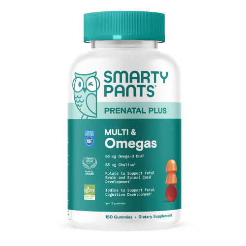 SmartyPants Prenatal Plus Multivitamin & Omega Gummy, 150 Count – front of package