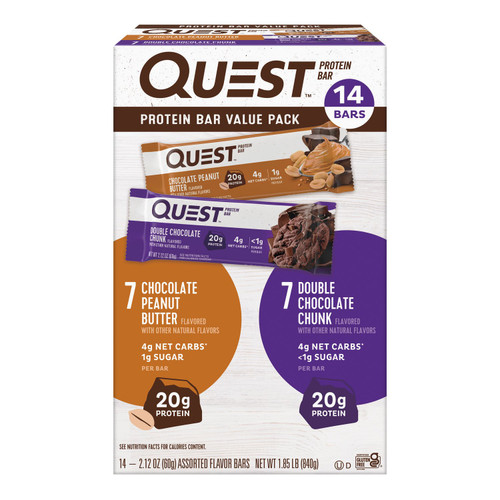 Quest Protein Bars Gluten Free, Variety Pack 14 ct – front of package