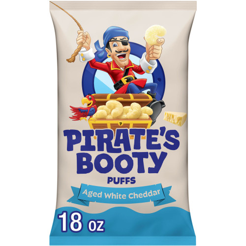 Pirate's Booty Aged White Cheddar Puffs, 18 oz – front of package