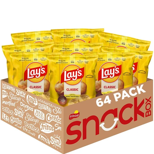 Lay's Classic Potato Chips, 1.5 oz., 64 pk – front of package