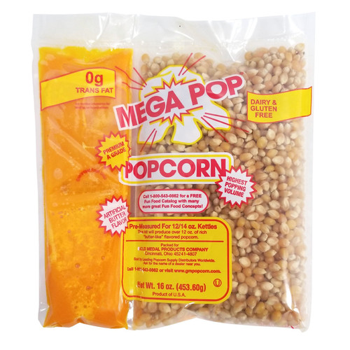 Gold Medal Mega Pop Popcorn Kits, 12 oz. Kit, 24 ct – front of package
