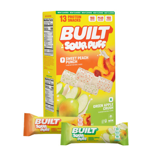 BUILT Bar Sour Puff Protein Bars, Variety Pack, 13 ct – front of package