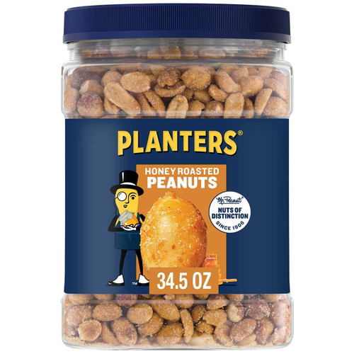 Planters Honey Roasted Peanuts, 34.5 oz – front of package